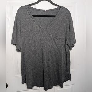 Gray Relaxed Fit V-Neck T-Shirt